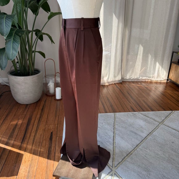 NWOT 🤎 Favorite Daughter “The Favorite” Satin Wide Leg Pants – Brown - Picture 6 of 14